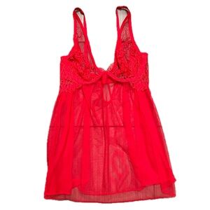 Victoria's Secret Red Lace Chemise
